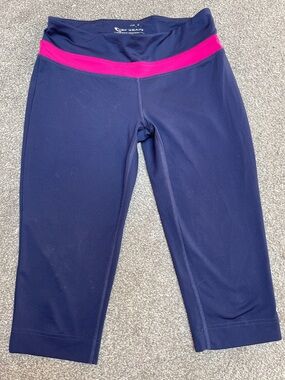 Tek Gear Navy Blue & Fuschia Capri Leggings - size S